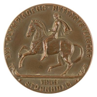 Lot #6070 Stockholm 1956 Summer Olympics Bronze Winner's Medal for Show Jumping (Team) - Image 1