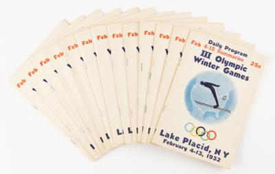 Lot #6039 Lake Placid 1932 Winter Olympics Complete Set of (13) Daily Programs - Image 1