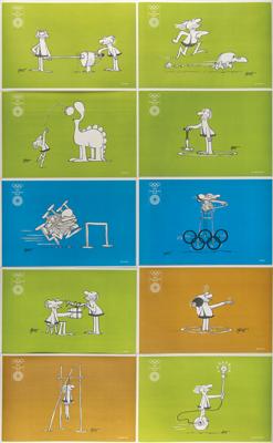 Lot #6313 Munich 1972 Summer Olympics Promotional Placemats featuring Olympic Posters - Image 2