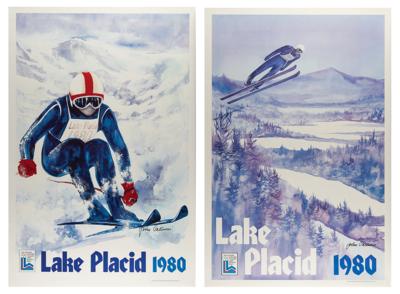Lot #6332 Lake Placid 1980 Winter Olympics (2) Posters Signed by John Gallucci