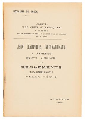 Lot #6023 Athens 1906 Intercalated Olympics Official Velocipedie Regulation Book - Image 1