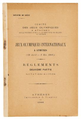 Lot #6024 Athens 1906 Intercalated Olympics Official Natation-Aviron Regulation Book - Image 1