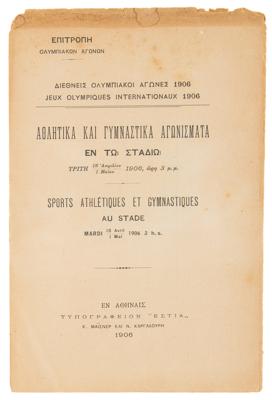 Lot #6193 Athens 1906 Intercalated Olympics Daily Program - Image 1