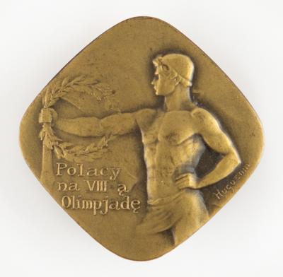 Lot #6204 Paris 1924 Summer Olympics Polish Team Badge - Image 1