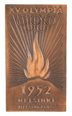 Lot #6064 Helsinki 1952 Summer Olympics Torchbearer Diploma and Plaque - Image 1
