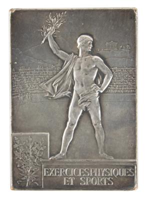 Lot #6011 Paris 1900 Olympics Silvered Bronze Winner's Medal for Physical Exercises - Image 2
