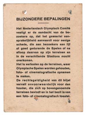 Lot #6213 Amsterdam 1928 Summer Olympics Athletics Admission Pass - Image 3