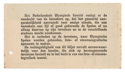Lot #6214 Amsterdam 1928 Summer Olympics Ticket - Image 2