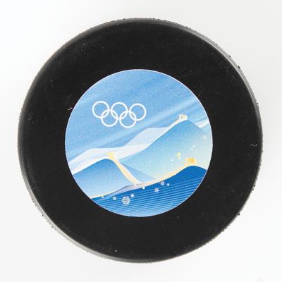 Lot #6378 Beijing 2022 Winter Olympics Official Hockey Game Puck - Image 3