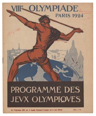 Lot #6208 Paris 1924 Olympics Daily Program for