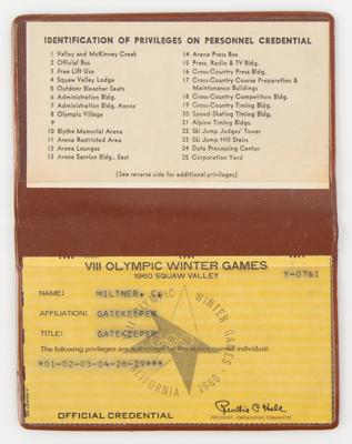 Lot #6286 Squaw Valley 1960 Winter Olympics Gatekeeper's Credential Wallet - Image 2