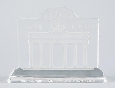 Lot #6055 Berlin 1936 Summer Olympics Crystal Paperweight - Image 3