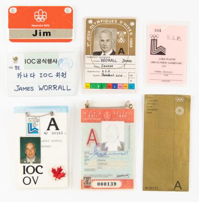 Lot #6177 Olympic ID Cards and Badges (7) - From the Collection of IOC Member James Worrall - Image 1