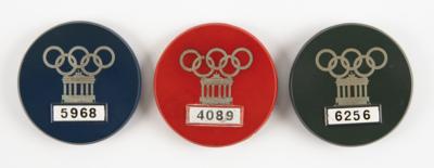 Lot #6049 Berlin 1936 Summer Olympics Service, Management, and Staff Badges - Lot of 3