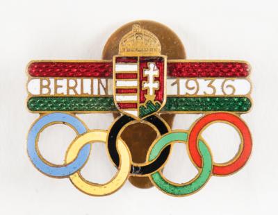 Lot #6236 Berlin 1936 Summer Olympics Hungarian Participant's Badge - Image 1