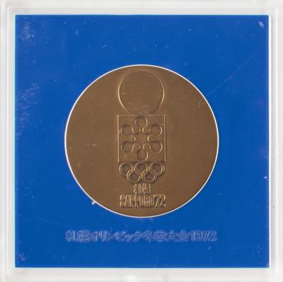 Lot #6308 Sapporo 1972 Winter Olympics Bronze Participation Medal - Image 1