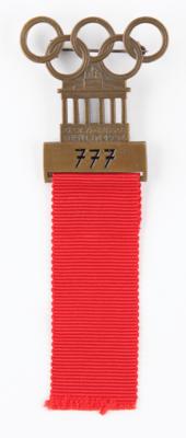 Lot #6239 Berlin 1936 Summer Olympics Participant's Badge - Image 1