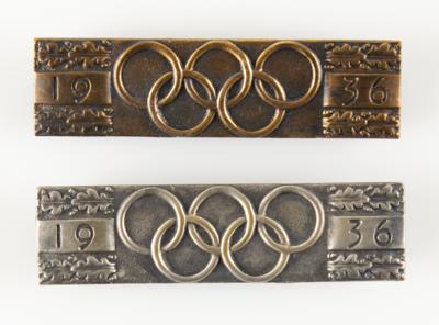 Lot #6240 Berlin 1936 Summer Olympics Bronze and Silver Pins - Image 1