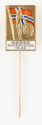 Lot #6242 Berlin 1936 Summer Olympics Norway NOC Pin - Image 1