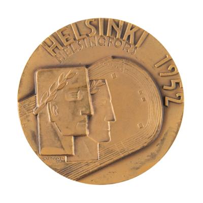Lot #6264 Helsinki 1952 Summer Olympics Bronze Participation Medal - From the Collection of IOC Member James Worrall