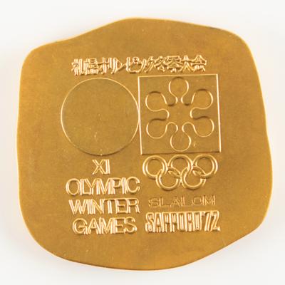 Lot #6110 Sapporo 1972 Winter Olympics Gold Winner's Medal Prototype - Image 2