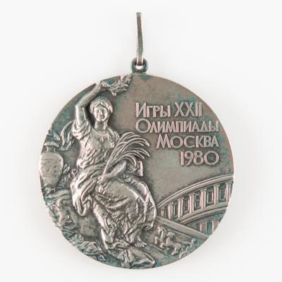 Lot #6123 Moscow 1980 Summer Olympics Silver Winner's Medal for Boxing - Image 1
