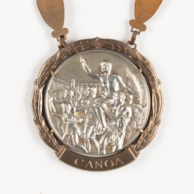 Lot #6084 Rome 1960 Summer Olympics Silver Winner's Medal for Canoeing - Image 4