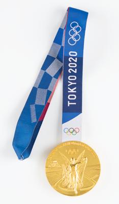 Lot #6398 Tokyo 2020 Summer Olympics Gold Winner's Medal with Official Case, Pin, and Diploma