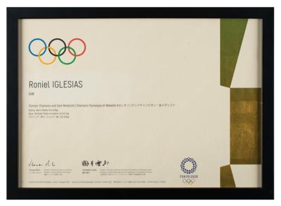 Lot #6398 Tokyo 2020 Summer Olympics Gold Winner's Medal with Official Case, Pin, and Diploma - Image 9