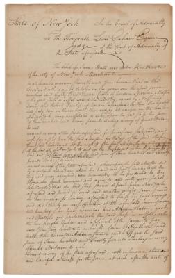 Lot #173 Alexander Hamilton Twice-Signed Autograph Document on Shipwreck Lawsuit - Image 1