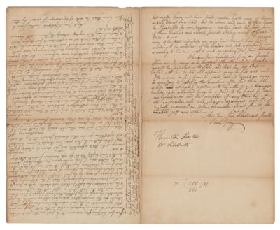 Lot #173 Alexander Hamilton Twice-Signed Autograph Document on Shipwreck Lawsuit - Image 2