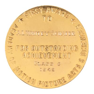Lot #674 Academy Award Still Photography Medal: Whitey Schafer (1942) - Image 2