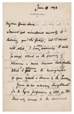 Lot #248 Lord Randolph Churchill Autograph Letter Signed
