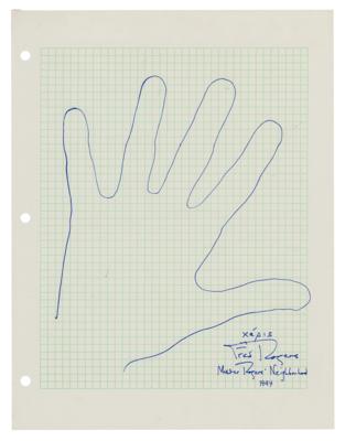 Lot #790 Fred Rogers Signed Hand Tracing