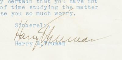 Lot #160 Harry S. Truman Typed Letter Signed - Image 3