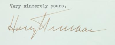 Lot #159 Harry S. Truman Typed Letter Signed as President - Image 3