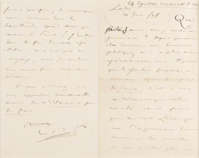 Lot #577 Camille Saint-Saëns Autograph Letter Signed