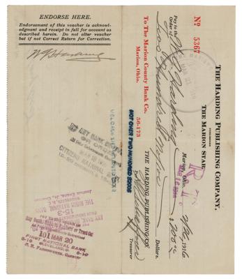 Lot #104 Warren G. Harding Document Signed