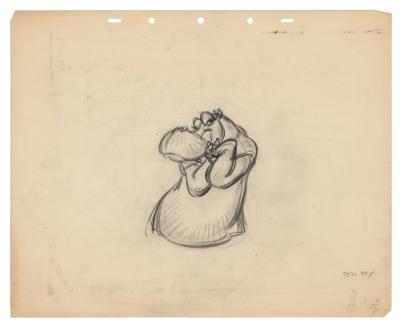 Lot #461 Preston Blair: Hyacinth Hippo (6) production drawings and (2) preliminary background drawings from Fantasia