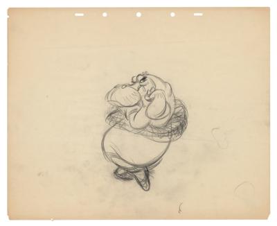 Lot #461 Preston Blair: Hyacinth Hippo (6) production drawings and (2) preliminary background drawings from Fantasia - Image 2