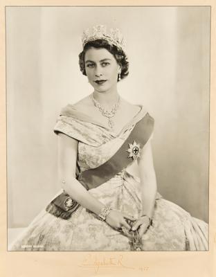 Lot #213 Queen Elizabeth II Oversized Signed Photograph