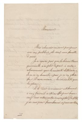 Lot #519 Alphonse de Lamartine Autograph Letter Signed - Image 1