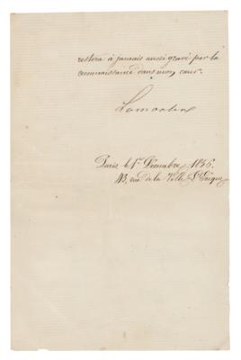 Lot #519 Alphonse de Lamartine Autograph Letter Signed - Image 3