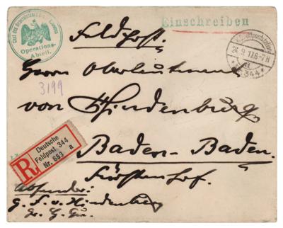 Lot #266 Paul von Hindenburg Signed Envelope