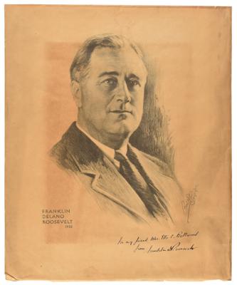 Lot #153 Franklin D. Roosevelt Signed Engraving - Image 1
