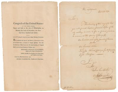 Lot #3 George Washington: Congressional Opening Documents