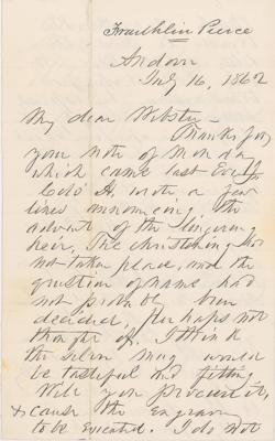 Lot #28 Franklin Pierce Autograph Letter Signed