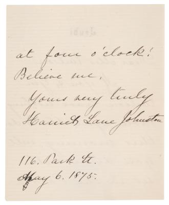 Lot #32 James Buchanan: Harriet Lane Autograph Letter Signed - Image 2