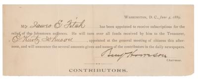 Lot #57 Benjamin Harrison Document Signed as President - Image 1