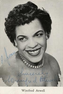 Lot #583 Winifred Atwell Signed Photograph - Image 1